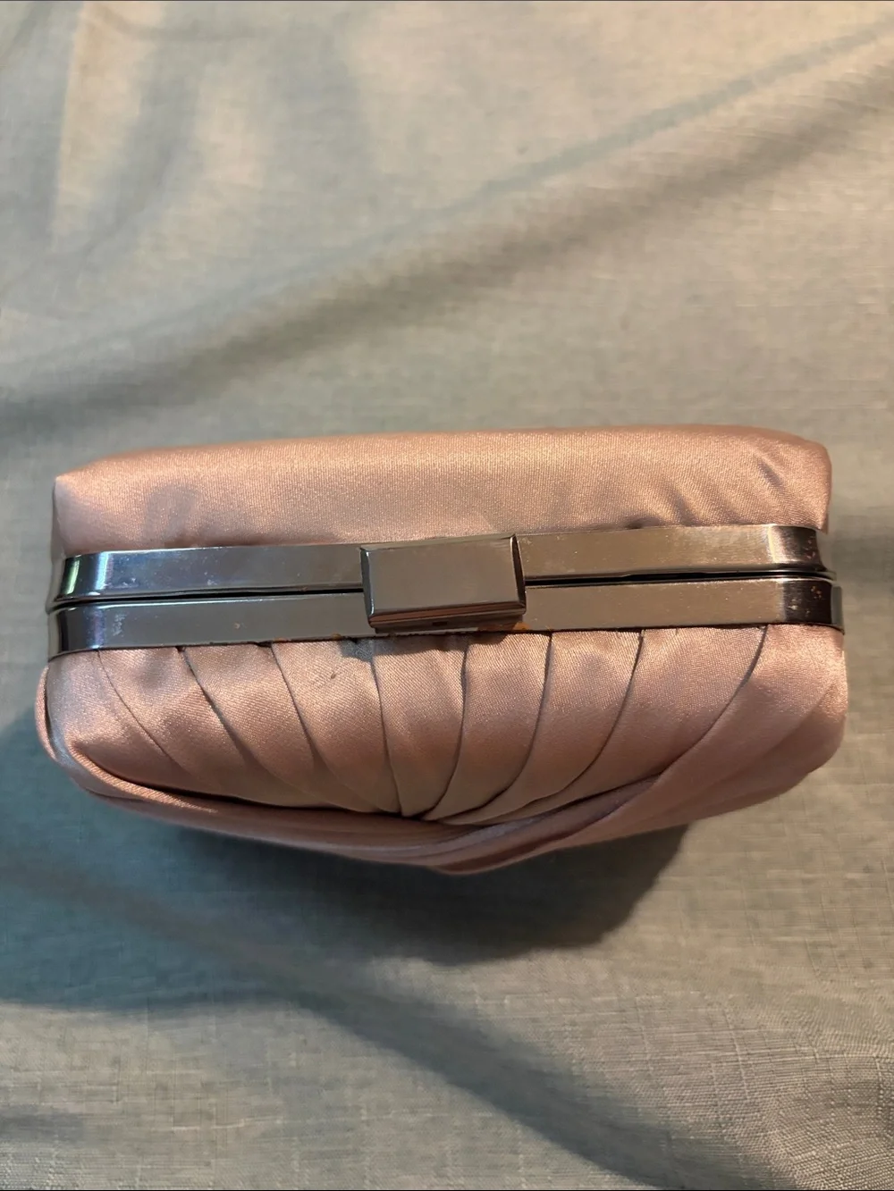 Lulu Townsend Rose Gold Pleated Twist Clutch
